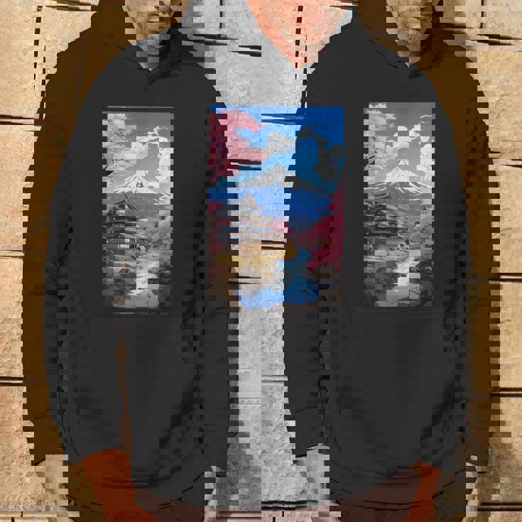 寺と富士山のある日本の風景 パーカー ライフスタイル