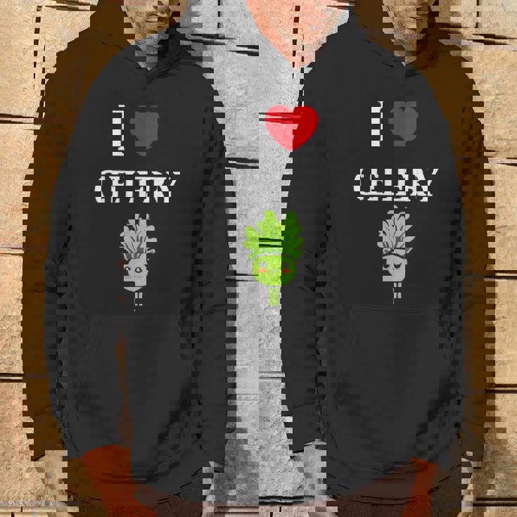 小さな野菜 セロリ ミニマリスト かわいい シンプル セロリ I Love Celery パーカー ライフスタイル