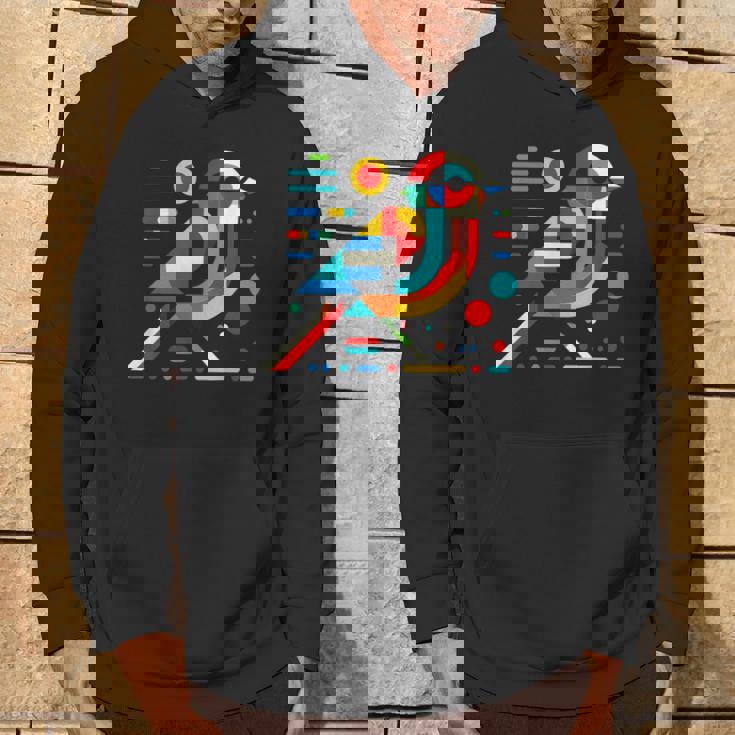 幾何学的 ミニマリズム モダン イラスト スズメ 鳥 アート パーカー ライフスタイル