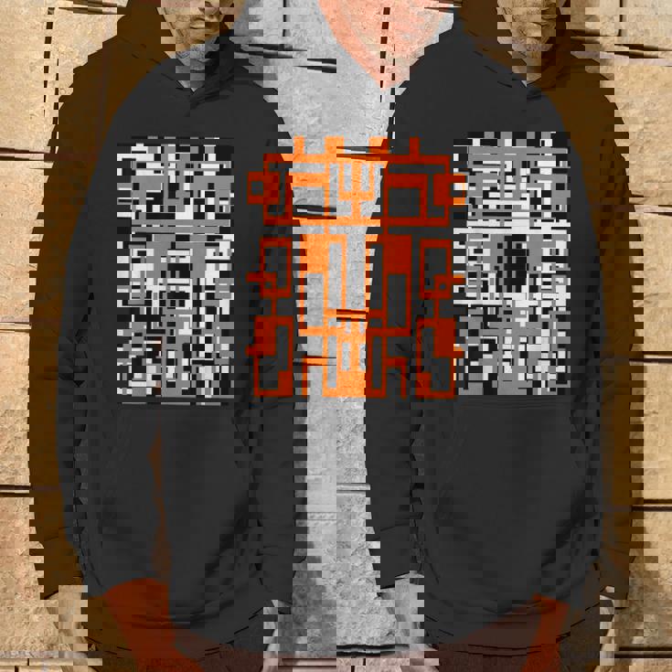 幾何学的図形 パターン オレンジ 白 黒 背景 パーカー ライフスタイル