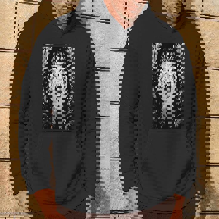 悲鳴 漫画 少女 怖い 目 ホラー ハロウィン 恐ろしい パーカー ライフスタイル