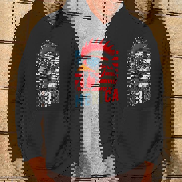 愛国心が強いチキンメリカ アメリカ国旗 鶏好き 7月4日 パーカー ライフスタイル