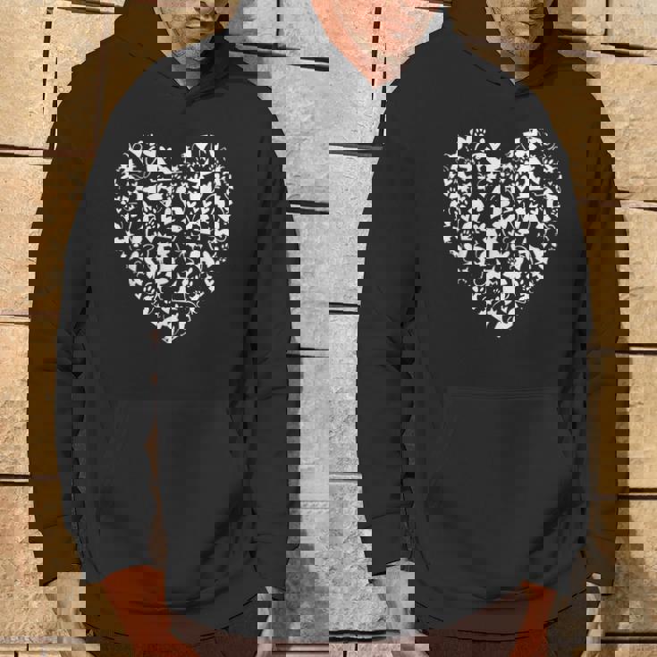 愛猫ハートコラージュ猫 パーカー ライフスタイル