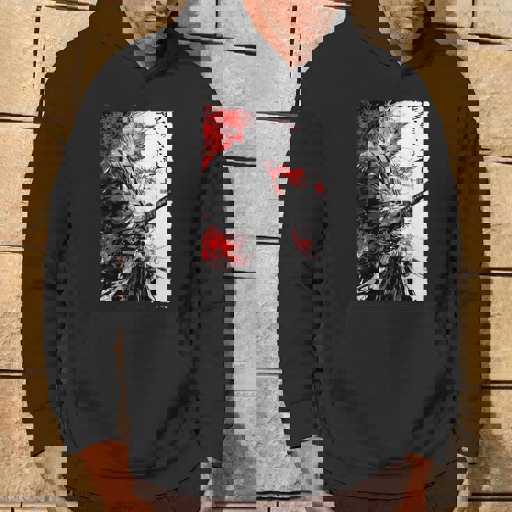 日本のクモユリ 侍 猫 グランジ 浮世絵 アニメアート パーカー ライフスタイル