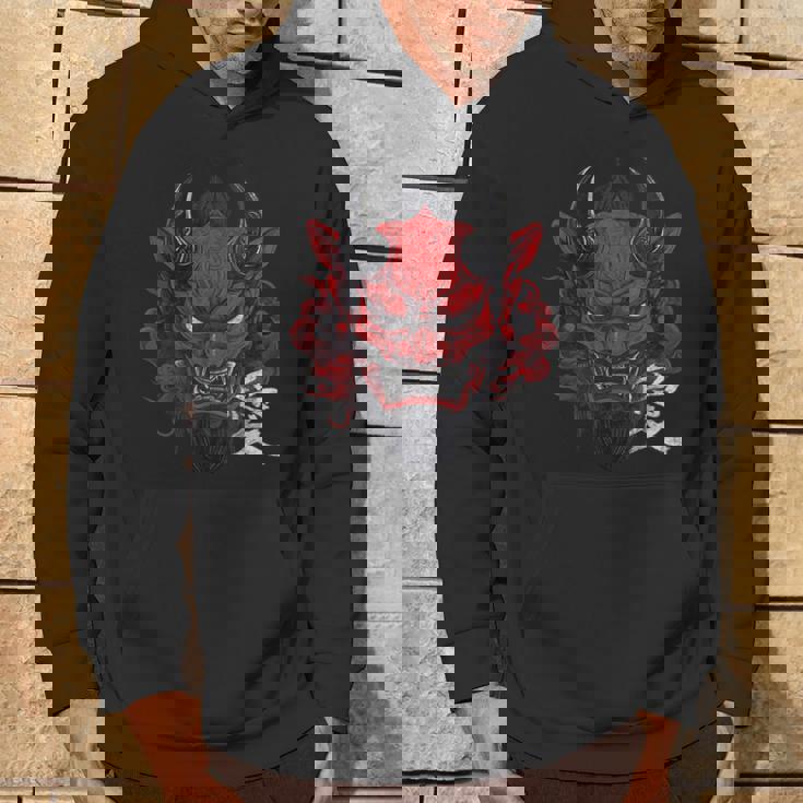 日本の伝統的な鬼の仮面日本の漢字アート パーカー ライフスタイル