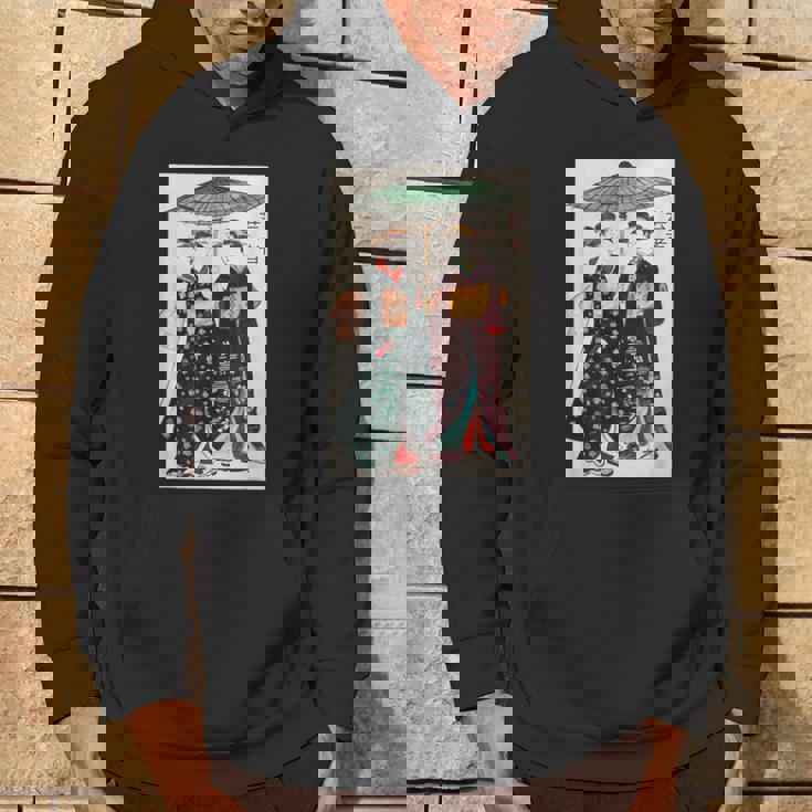 日本の伝統芸者 絵画 アート 水彩 お土産 パーカー ライフスタイル