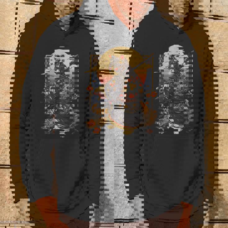 日本の芸術 猫 忍者 浮世絵 アニメスタイル サムライキャット パーカー ライフスタイル