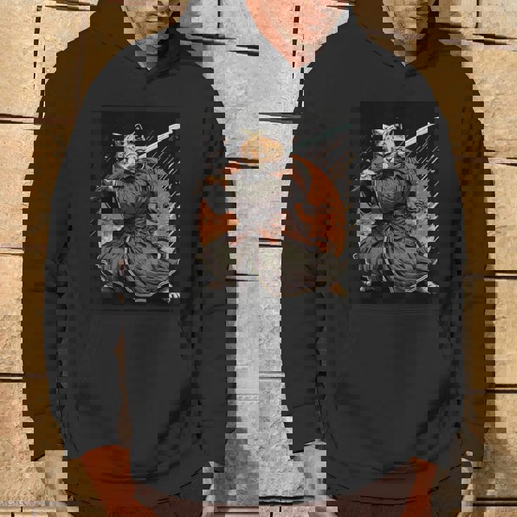 日本アート 猫 忍者 浮世絵 アニメ風 サムライキャット パーカー ライフスタイル