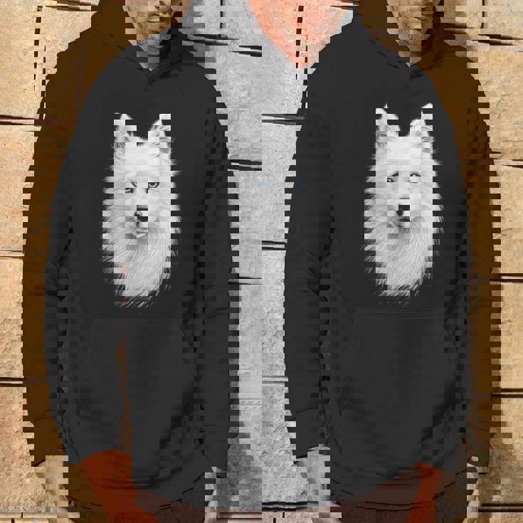 日本スピッツ 犬 モチーフ ペットアート 青い目 日本スピッツ パーカー ライフスタイル