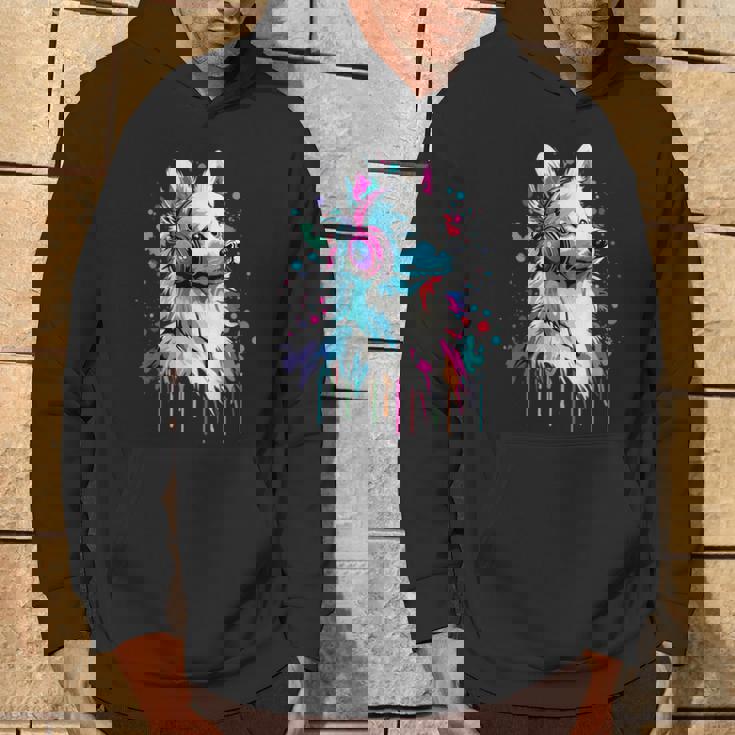 日本スピッツ好き ヘッドフォン装着 おもしろい 日本スピッツ パーカー ライフスタイル