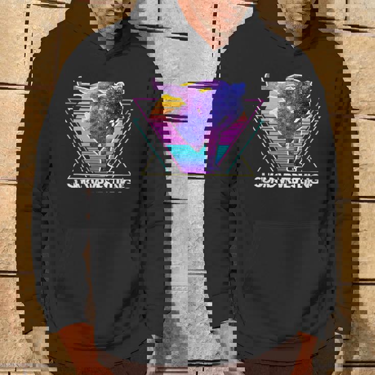 日本相撲 レトロベイパーウェイブ90s 相撲リンガー パーカー ライフスタイル