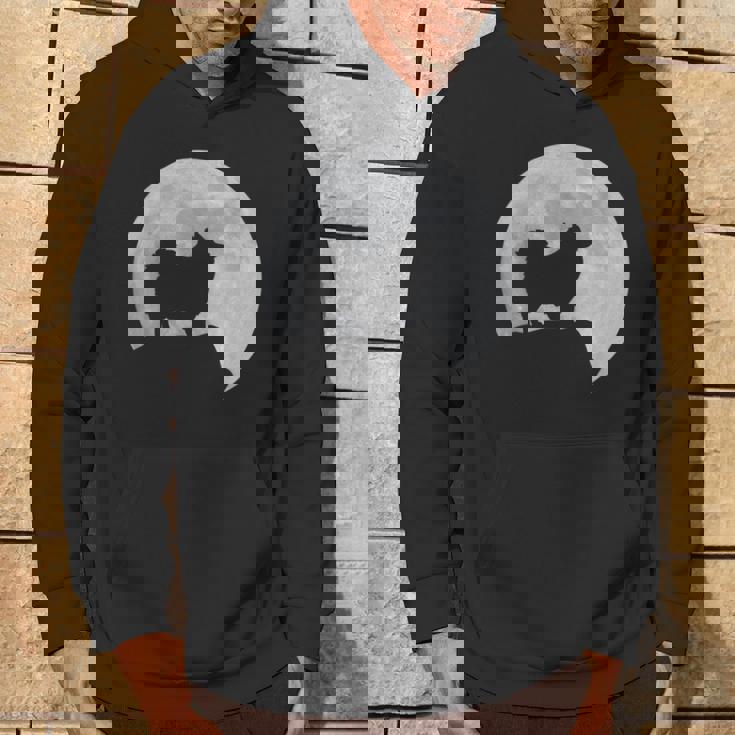 月と犬のシルエット ポンポメラニアン パーカー ライフスタイル