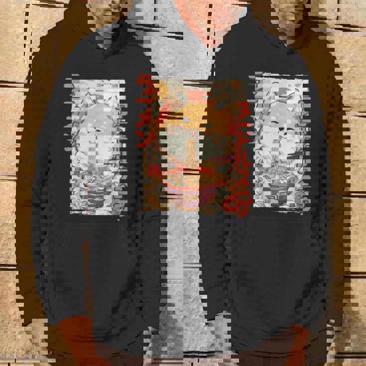 柴犬好きラーメン カワイイ猫柴犬犬ラーメン パーカー ライフスタイル