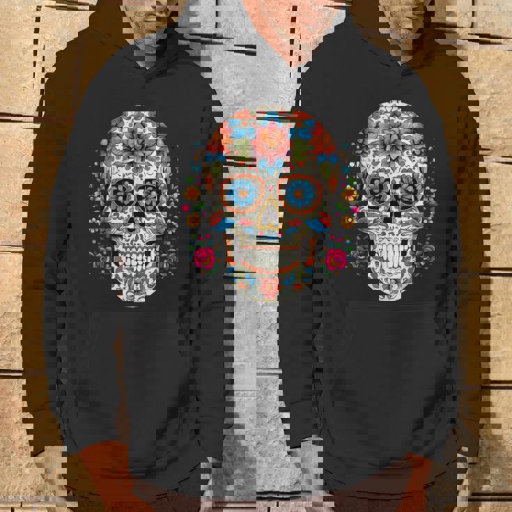 死者の日 シュガースカル 花柄 メキシコの日 カラベラデー パーカー ライフスタイル