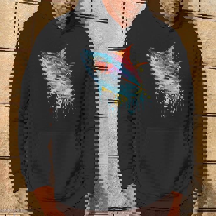 水彩 マグロ 魚 カラフル 海釣り 釣り パーカー ライフスタイル