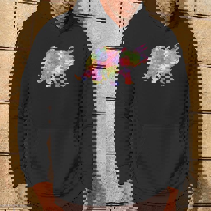 水彩爬虫類トリケラトプス古生物学恐竜 パーカー ライフスタイル