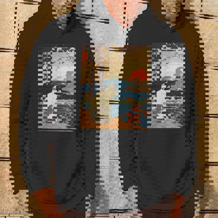 浮世絵 アート 神奈川 ヴィンテージ 日本のタトゥーアート 猫 グラフィック パーカー ライフスタイル