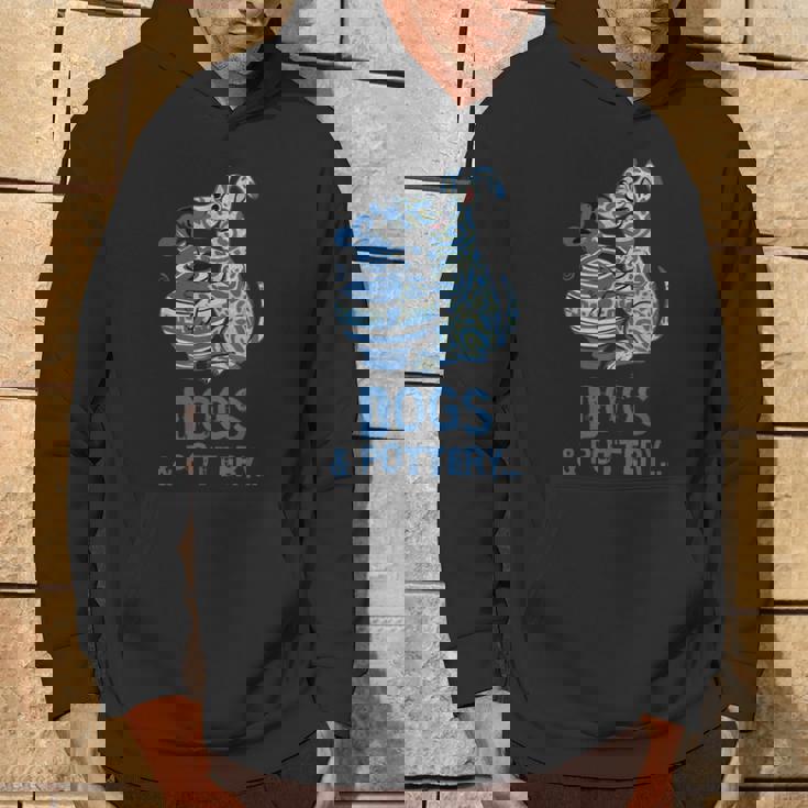 犬と陶器 面白い犬の陶芸家 アート パーカー ライフスタイル