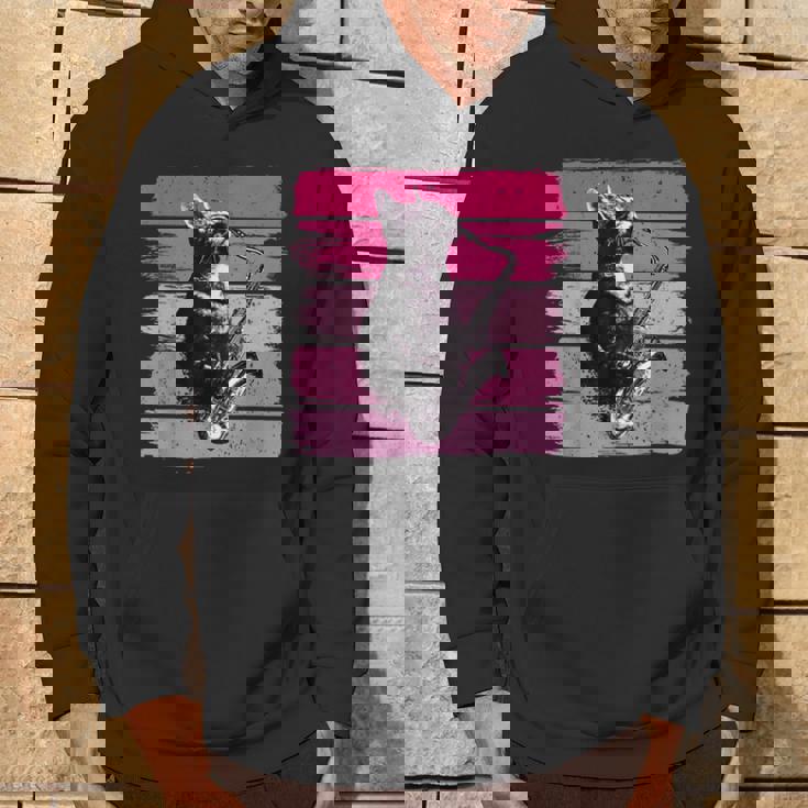 猫 演奏 サックス おもしろい 猫 ジャズ サックス レトロ サックス パーカー ライフスタイル