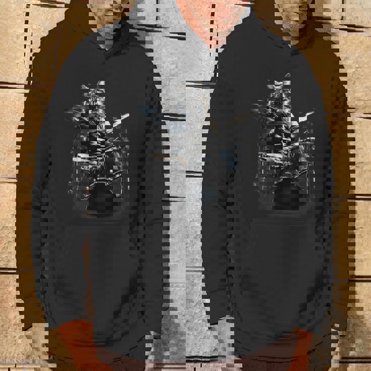 猫がドラムを叩く パーカー ライフスタイル