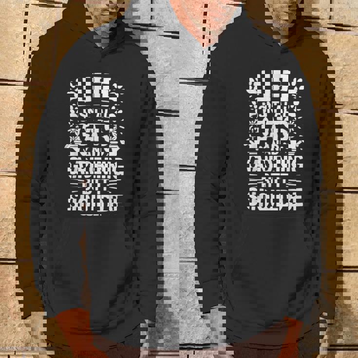 猫とガーデニング 庭師 おもしろガーデニング パーカー ライフスタイル