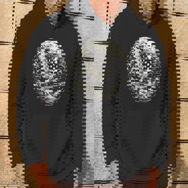 白鷺シーンのグラフィック アート デザイン パーカー ライフスタイル