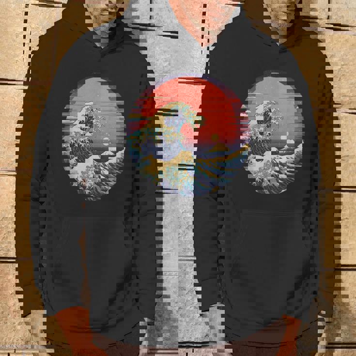 神奈川沖浪裏 葛飾北斎の 冨嶽三十六景 神奈川沖浪裏 富士山 レトロ ヴェイパーウェイヴ パーカー ライフスタイル