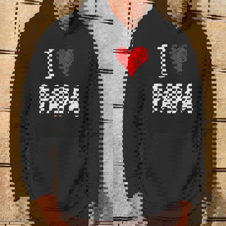 私はパパ 最高 お父さん 父 息子 娘 衣装 ハートが大好きです I Love Papa パーカー ライフスタイル