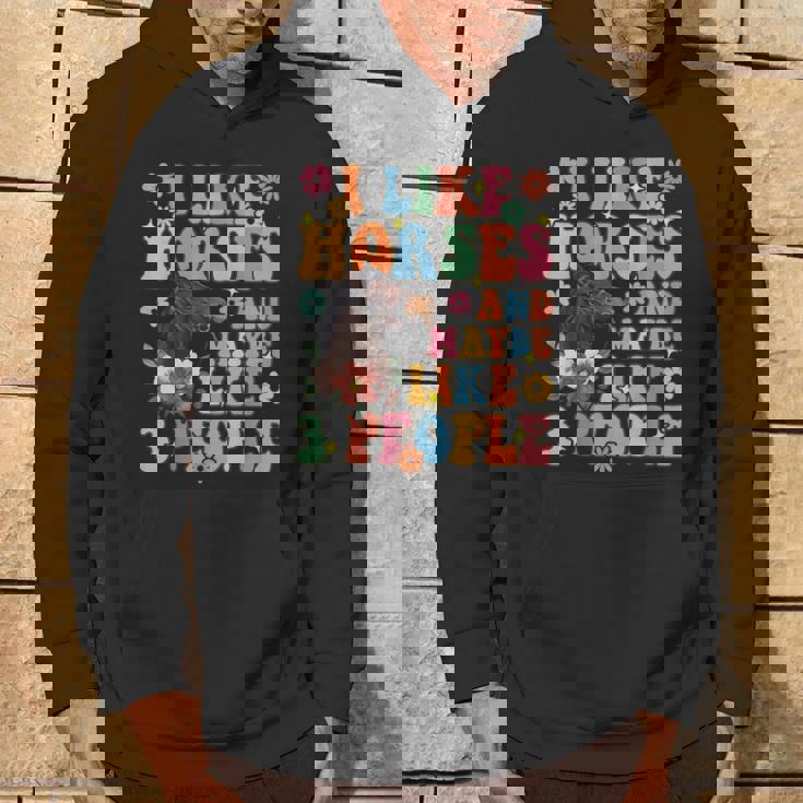 私は馬と3人が好きグルーヴィーな乗馬乗馬ライダー パーカー ライフスタイル