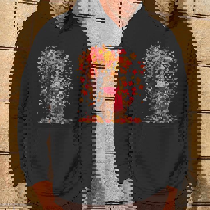 秋 猫 赤いスカーフ 紅葉 かわいい 猫 ママ 滝 パーカー ライフスタイル