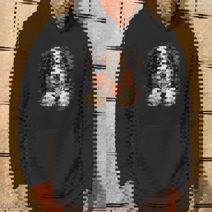 素敵で面白い覗き見犬 バーニーズマウンテンドッグ パーカー ライフスタイル