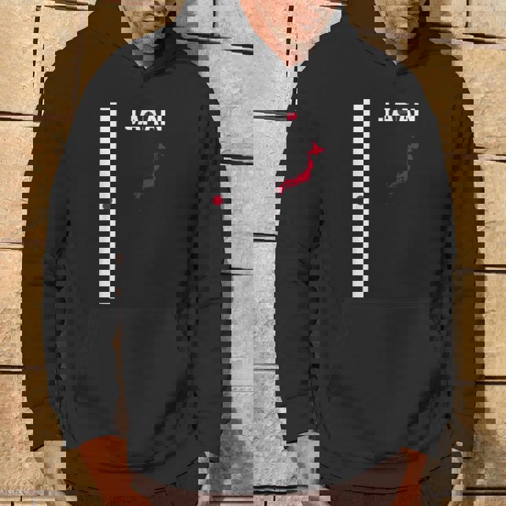 縦型日本国旗、文字「Japan」&シルエットマップ パーカー ライフスタイル