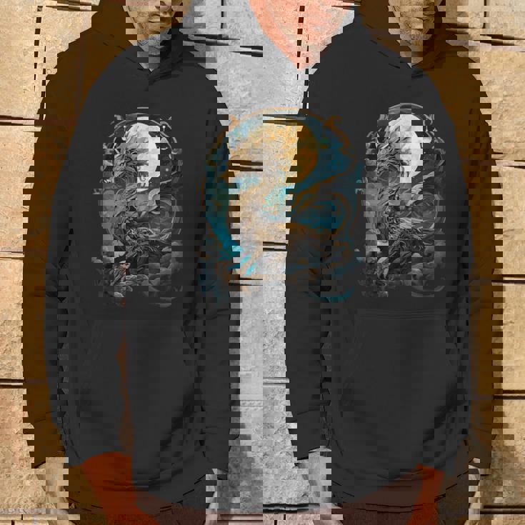 美しいルナゴールドドラゴン フローラルアートノボー パーカー ライフスタイル