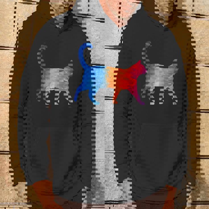 美的シルエット芸術的水彩猫 パーカー ライフスタイル