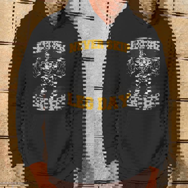 脚の日をスキップすることはありません 面白いワークアウト ジム メンズ ボディビル パーカー ライフスタイル