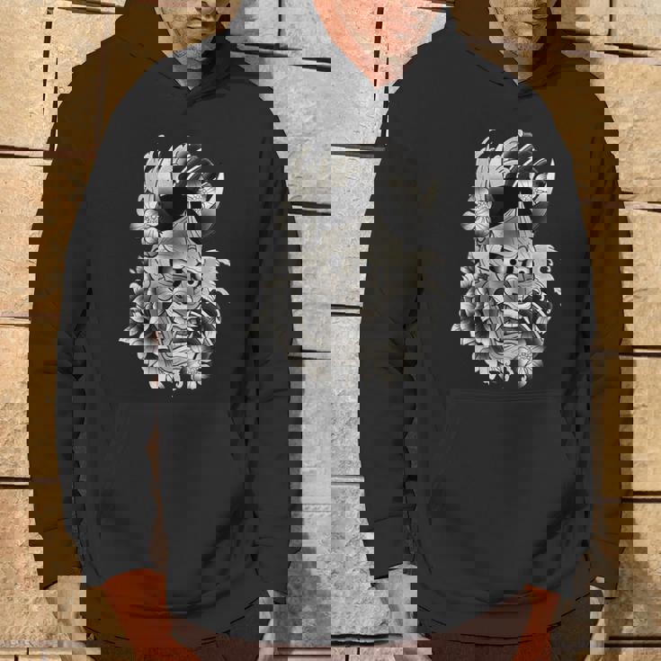 般若マスク 日本語 タトゥー フラッシュ パーカー ライフスタイル