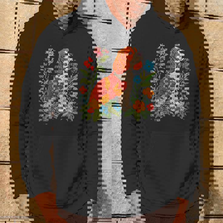 花柄 キャバリア王 チャールズ スパニエル キュート ママ 母の日 パーカー ライフスタイル