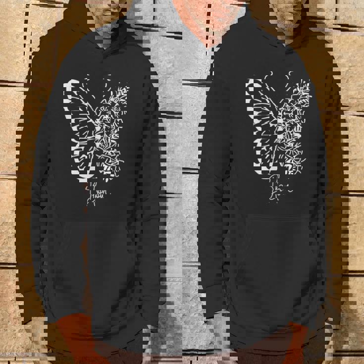 蝶と花、熱帯の花と蝶 パーカー ライフスタイル