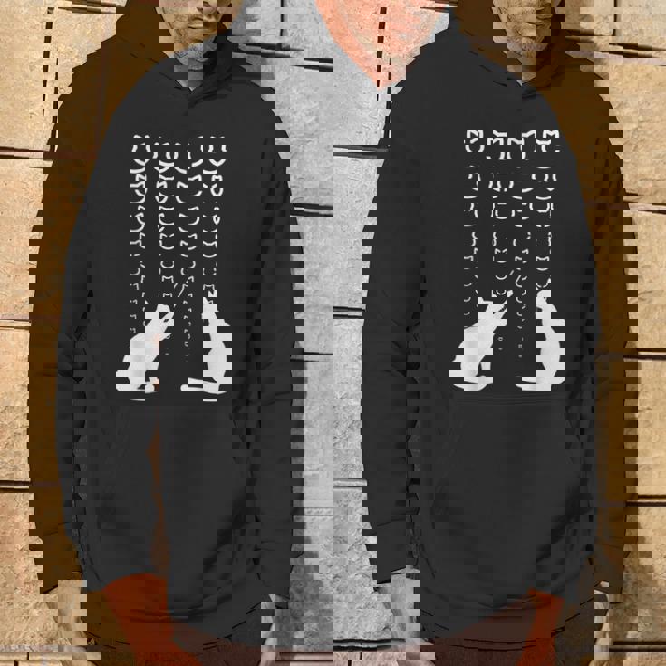 視力検査 猫の視力検査 おもしろ ネコ ねこ動物 シルエット モノトーン 白黒 黒猫 猫好き 猫の飼い主 パーカー ライフスタイル