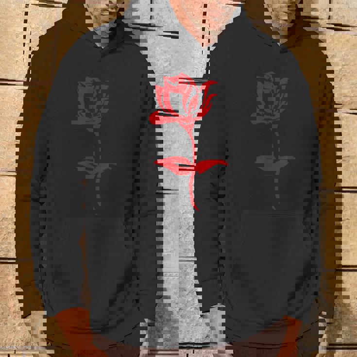 赤いバラ ミニマリスト お絵かき 花 薔薇 恋人 ガーデニング パーカー ライフスタイル