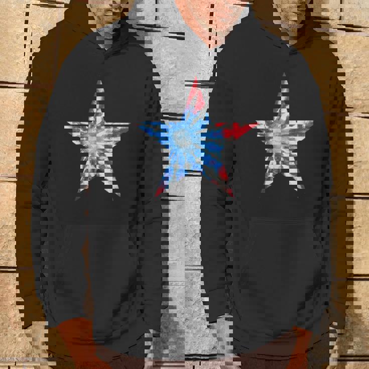 赤白と青 タイダイ 星 パーカー ライフスタイル