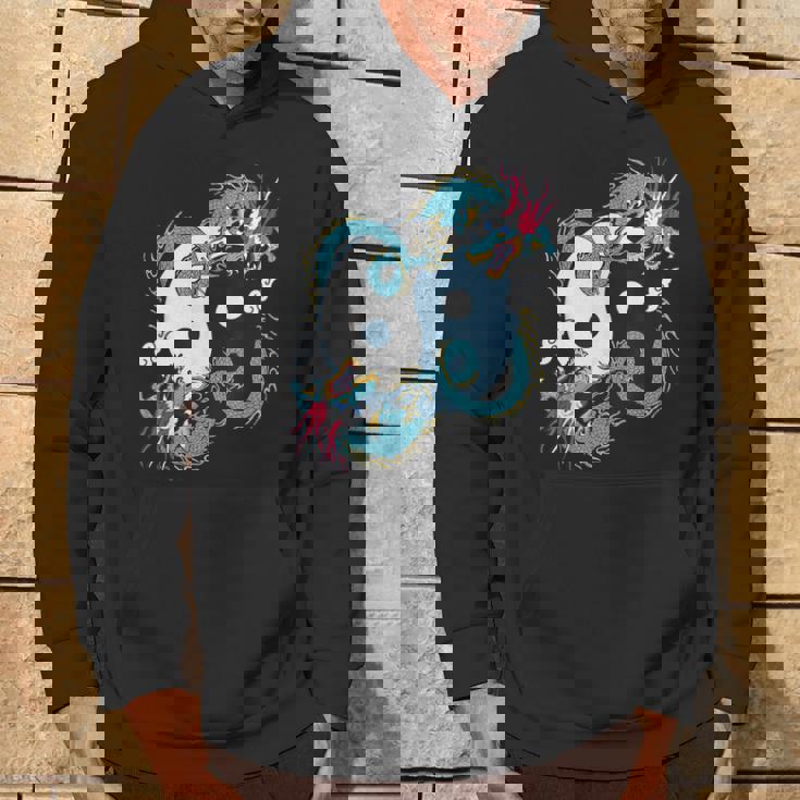 陰陽太極拳ドラゴンデザイン 瞑想用 太極拳 パーカー ライフスタイル