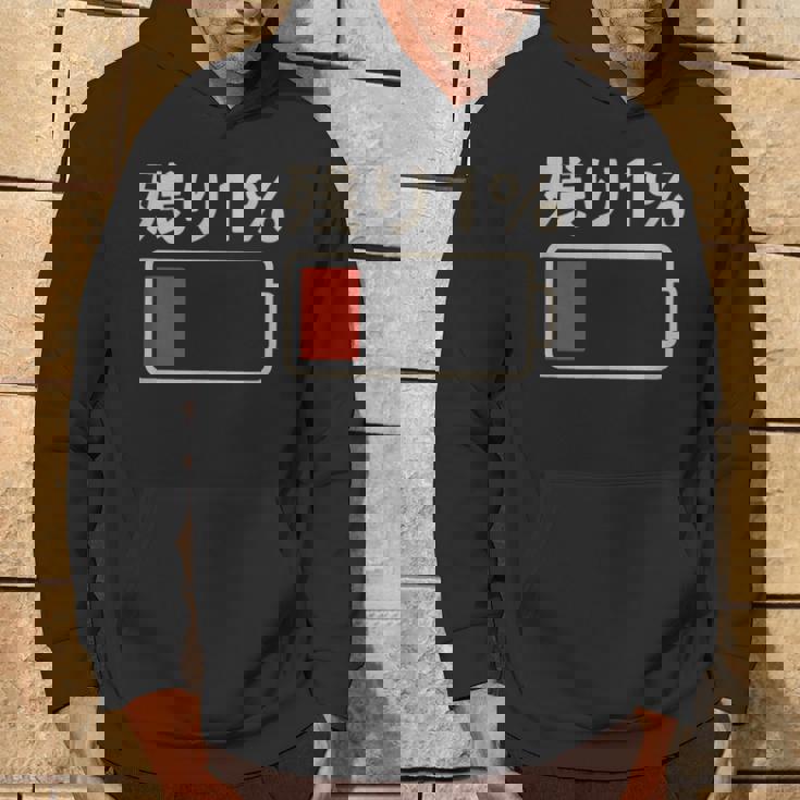 電池【残り1】バッテリー 電池切れ おもしろ 面白い ギャグ ネタ ウケ狙い 笑える ユーモア お笑い 個性的な パーカー ライフスタイル