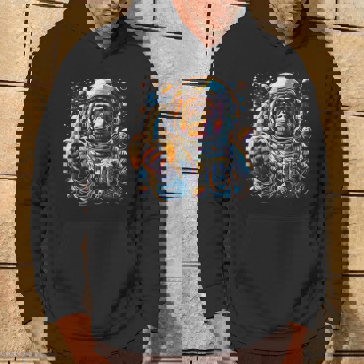 面白い サイケデリック 猿 宇宙飛行士 グラフィック メンズ パーカー ライフスタイル