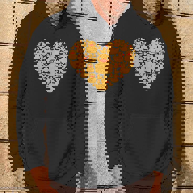 面白い ラバーダック ギフト メンズ レディース クールラバー アヒル ハート パーカー ライフスタイル