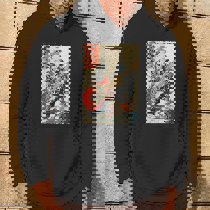 面白い 漫画 アニメ 日本美術 カワウソ ギターを弾く ロック パーカー ライフスタイル