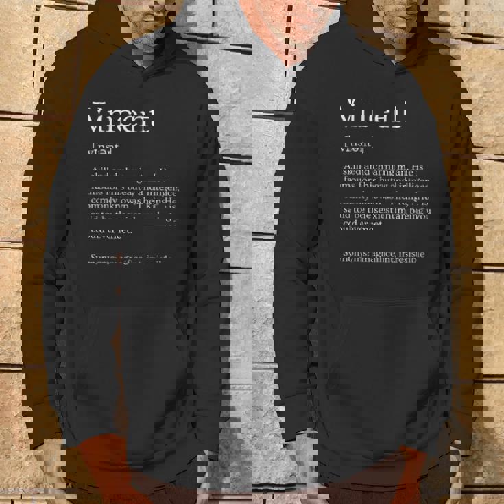 メンズ 面白いvincentの名前の意味 -Incent パーソナライズされた名前 パーカー ライフスタイル