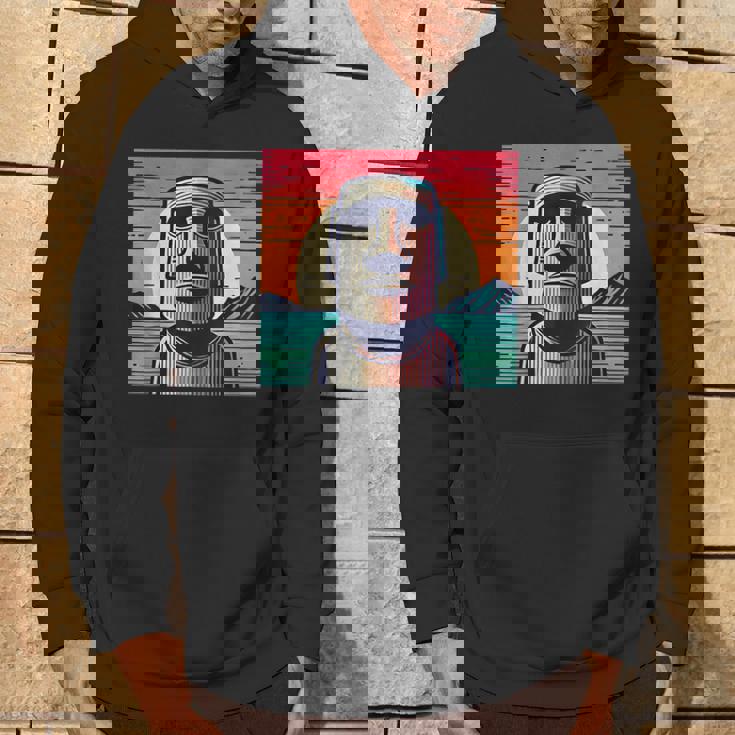 面白いイースター島像 レトロなモアイヘッドラパヌイv3 パーカー ライフスタイル