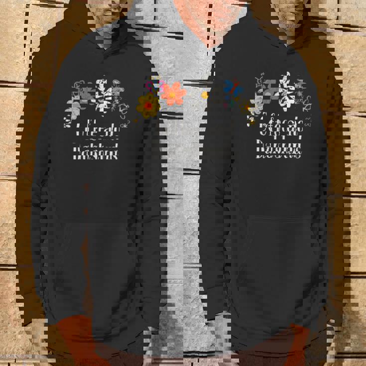 面白いコーヒーとダックスフントの花を言う パーカー ライフスタイル