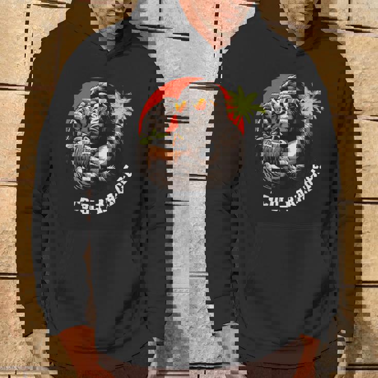 面白いゴリラココナッツグラフィックデザインギフトアイデア パーカー ライフスタイル